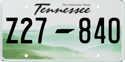 TN license plate Z2784O