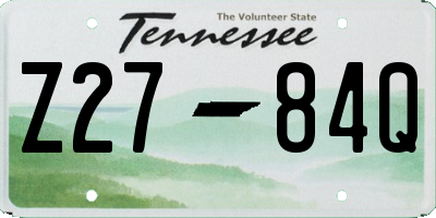 TN license plate Z2784Q