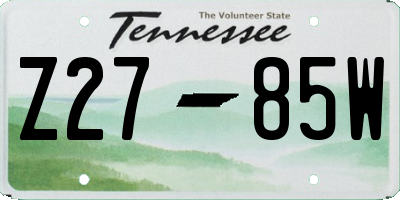 TN license plate Z2785W