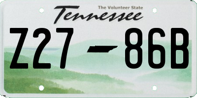 TN license plate Z2786B