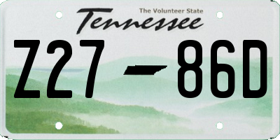 TN license plate Z2786D