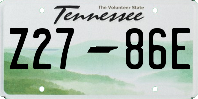 TN license plate Z2786E