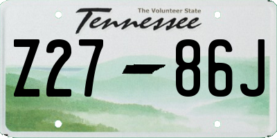 TN license plate Z2786J