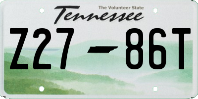 TN license plate Z2786T