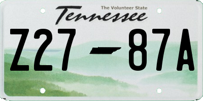 TN license plate Z2787A