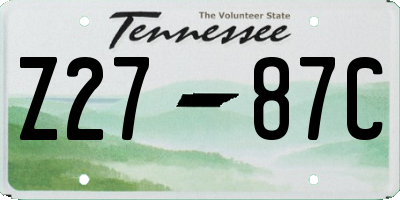 TN license plate Z2787C