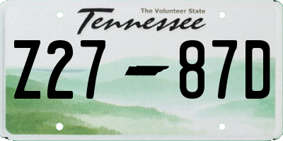 TN license plate Z2787D