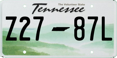 TN license plate Z2787L