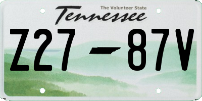 TN license plate Z2787V