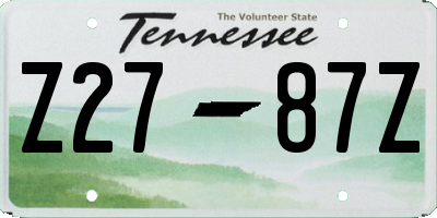 TN license plate Z2787Z