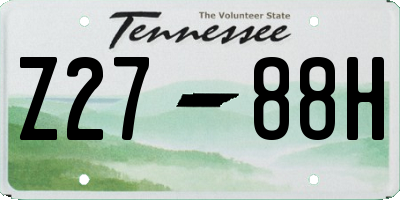 TN license plate Z2788H