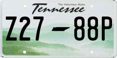 TN license plate Z2788P