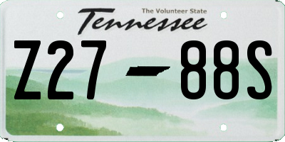 TN license plate Z2788S