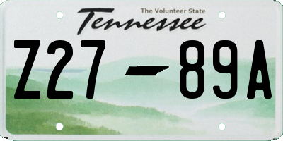 TN license plate Z2789A