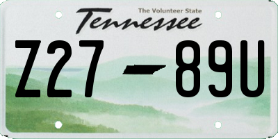 TN license plate Z2789U