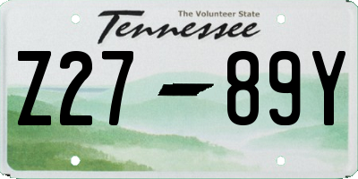 TN license plate Z2789Y