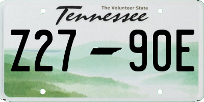 TN license plate Z2790E