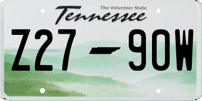 TN license plate Z2790W