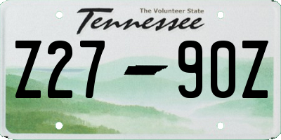 TN license plate Z2790Z