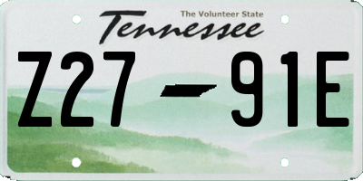 TN license plate Z2791E