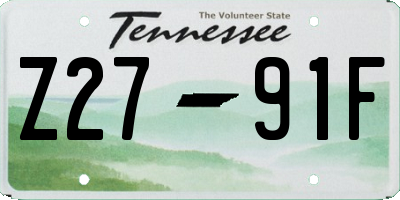 TN license plate Z2791F