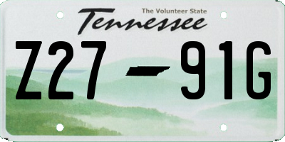 TN license plate Z2791G