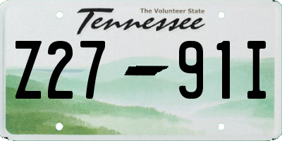 TN license plate Z2791I