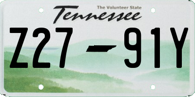 TN license plate Z2791Y