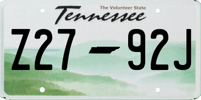 TN license plate Z2792J