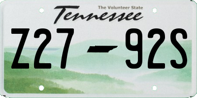 TN license plate Z2792S