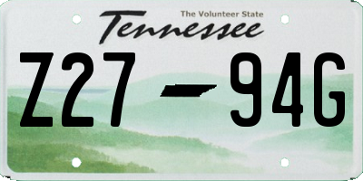 TN license plate Z2794G
