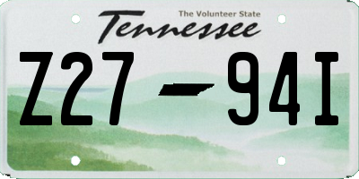 TN license plate Z2794I