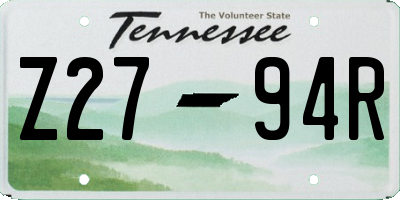 TN license plate Z2794R