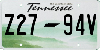 TN license plate Z2794V