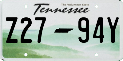TN license plate Z2794Y