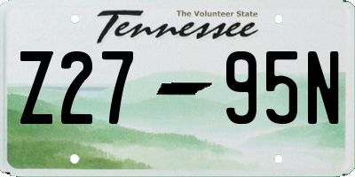 TN license plate Z2795N