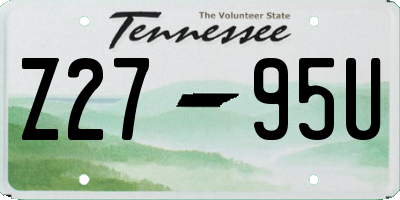 TN license plate Z2795U