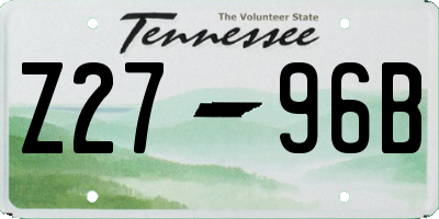 TN license plate Z2796B
