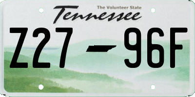 TN license plate Z2796F
