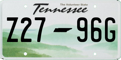 TN license plate Z2796G