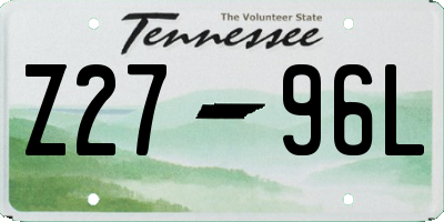 TN license plate Z2796L