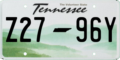 TN license plate Z2796Y