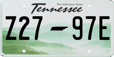 TN license plate Z2797E