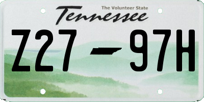 TN license plate Z2797H