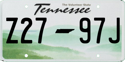 TN license plate Z2797J