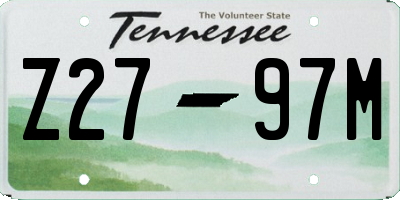 TN license plate Z2797M