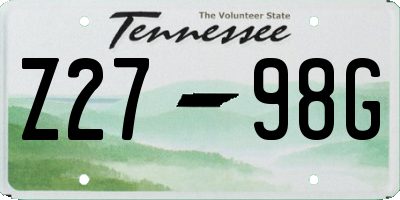 TN license plate Z2798G