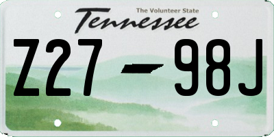 TN license plate Z2798J