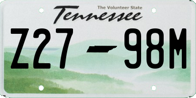 TN license plate Z2798M