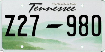 TN license plate Z2798O